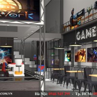 Thiết Kế Cửa Hàng Café - Đồ Ăn Nhanh Quảng Cáo Về Game